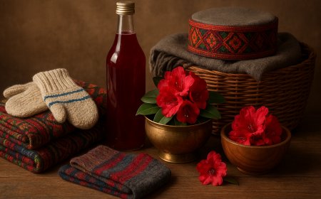 Pahadi Charm: Himachal & Uttarakhand-Inspired Hampers with Rhododendron Juice & Woolens