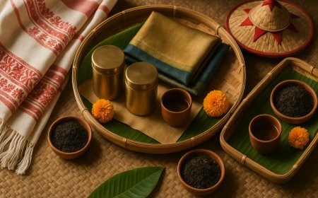 Assamese Grace: Hamper Curation with Gamocha, Assam Tea & Bamboo Craft Items